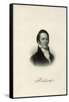 Steel Engraving Bust Portrait of William Clark-null-Framed Stretched Canvas