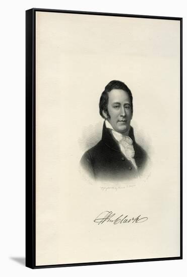 Steel Engraving Bust Portrait of William Clark-null-Framed Stretched Canvas