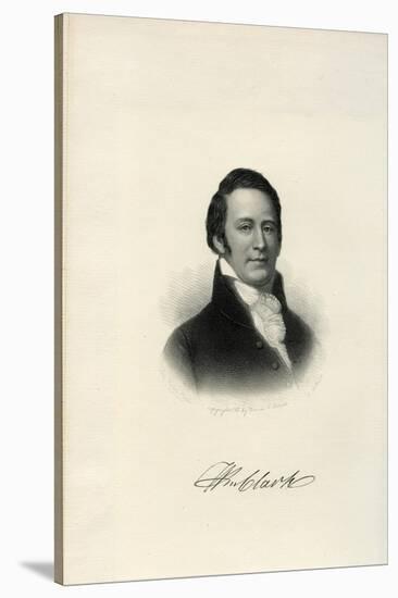 Steel Engraving Bust Portrait of William Clark-null-Stretched Canvas