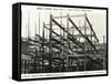 Steel Frame Building Construction - London-null-Framed Stretched Canvas