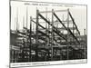 Steel Frame Building Construction - London-null-Mounted Photographic Print