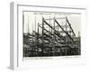 Steel Frame Building Construction - London-null-Framed Photographic Print