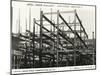 Steel Frame Building Construction - London-null-Mounted Photographic Print