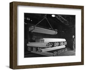 Steel H Girders Being Stacked for Distribution, Park Gate, Rotherham, South Yorkshire, 1964-Michael Walters-Framed Photographic Print