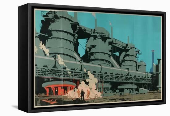 Steel Manufacturing in the United Kingdom-Frank Newbould-Framed Stretched Canvas