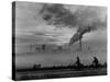 Steel Mill in Dusseldorf, German Steel Workers Bicycling Home from Work-Ralph Crane-Stretched Canvas