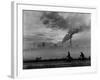 Steel Mill in Dusseldorf, German Steel Workers Bicycling Home from Work-Ralph Crane-Framed Photographic Print