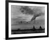 Steel Mill in Dusseldorf, German Steel Workers Bicycling Home from Work-Ralph Crane-Framed Photographic Print