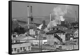 Steel Mill Smokestack,Smoke Billow;Pollu-null-Framed Stretched Canvas