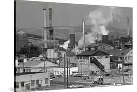 Steel Mill Smokestack,Smoke Billow;Pollu-null-Stretched Canvas