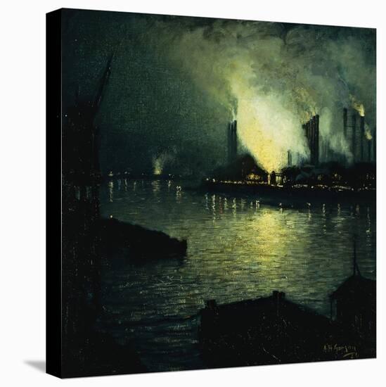 Steel Mills at Night, 1926-Aaron Henry Gorson-Stretched Canvas
