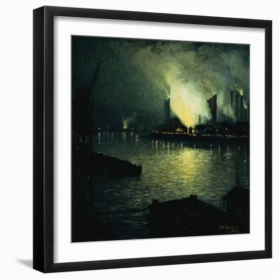 Steel Mills at Night, 1926-Aaron Henry Gorson-Framed Giclee Print