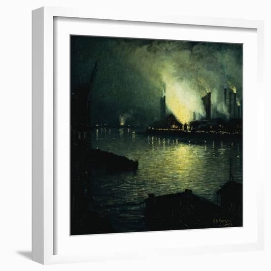 Steel Mills at Night, 1926-Aaron Henry Gorson-Framed Giclee Print