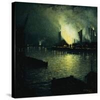 Steel Mills at Night-Aaron Harry Gorson-Stretched Canvas