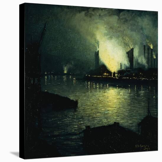 Steel Mills at Night-Aaron Harry Gorson-Stretched Canvas