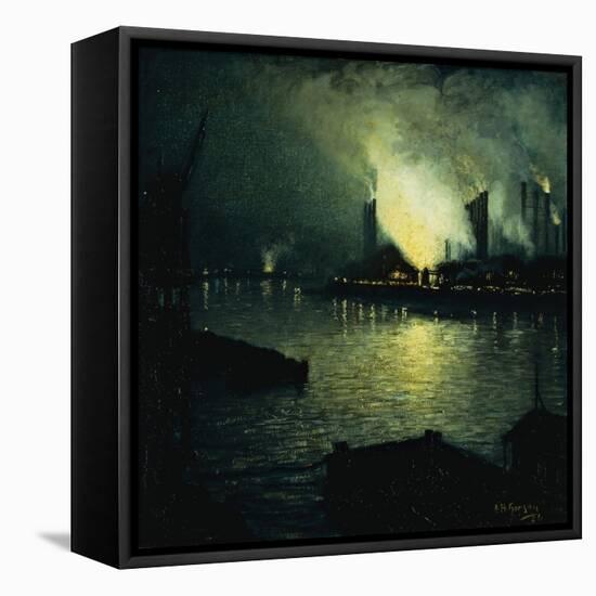 Steel Mills at Night-Aaron Harry Gorson-Framed Stretched Canvas