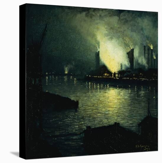 Steel Mills at Night-Aaron Harry Gorson-Stretched Canvas