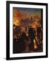 "Steel Mills," November 23, 1946-John Atherton-Framed Giclee Print