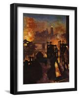 "Steel Mills," November 23, 1946-John Atherton-Framed Giclee Print