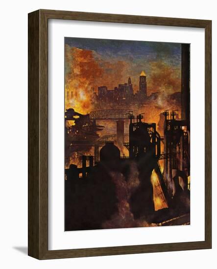 "Steel Mills," November 23, 1946-John Atherton-Framed Premium Giclee Print