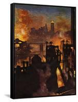 "Steel Mills," November 23, 1946-John Atherton-Framed Stretched Canvas