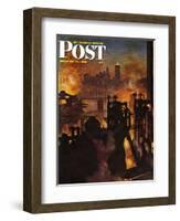 "Steel Mills," Saturday Evening Post Cover, November 23, 1946-John Atherton-Framed Giclee Print