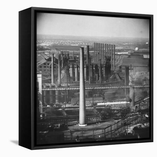 Steel Plant During Strike-null-Framed Stretched Canvas