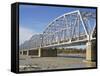 Steel Truss Bridge, Alaska Highway Over Gerstle River, Alaska, USA-Tony Waltham-Framed Stretched Canvas