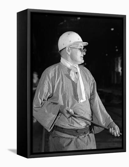 Steel Worker, Park Gate Steelworks, Rotherham, South Yorkshire, 1964-Michael Walters-Framed Stretched Canvas