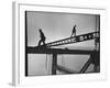 Steel Workers Above the Delaware River During Construction of the Delaware Memorial Bridge-Peter Stackpole-Framed Photographic Print