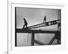 Steel Workers Above the Delaware River During Construction of the Delaware Memorial Bridge-Peter Stackpole-Framed Photographic Print