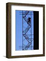 Steelworker Assembling Scaffolding-null-Framed Photographic Print