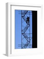 Steelworker Assembling Scaffolding-null-Framed Photographic Print