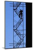 Steelworker Assembling Scaffolding-null-Mounted Photographic Print