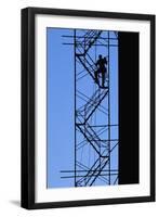 Steelworker Assembling Scaffolding-null-Framed Photographic Print