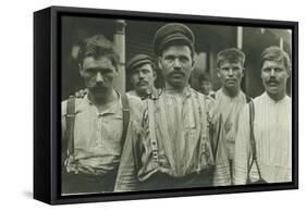 Steelworkers at Russian Boarding House, Homestead, Pennsylvania, 1907-8-Lewis Wickes Hine-Framed Stretched Canvas