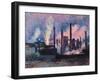 Steelworks near Charleroi-Maximilien Luce-Framed Art Print