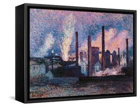 Steelworks near Charleroi-Maximilien Luce-Framed Stretched Canvas