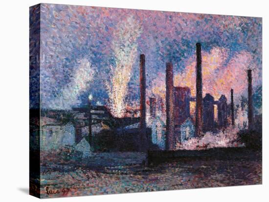 Steelworks near Charleroi-Maximilien Luce-Stretched Canvas