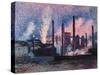 Steelworks near Charleroi-Maximilien Luce-Stretched Canvas