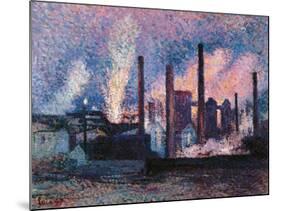 Steelworks near Charleroi-Maximilien Luce-Mounted Art Print