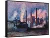 Steelworks near Charleroi-Maximilien Luce-Framed Stretched Canvas