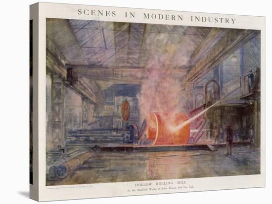 Steelworks of John Brown and Co., Sheffield: the Hollow Rolling Mill-null-Stretched Canvas
