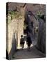 Steep Alleyway, Gubbio, Umbria, Italy-Inger Hogstrom-Stretched Canvas