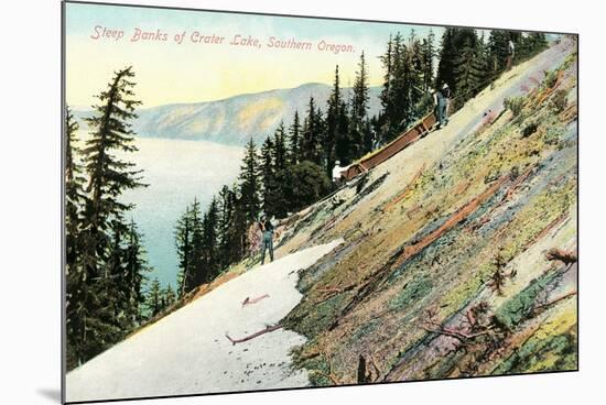 Steep Banks of Crater Lake-null-Mounted Art Print