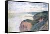 Steep Cliffs Near Dieppe, 1897-Claude Monet-Framed Stretched Canvas