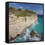 Steep Coast Near Cala Romantica, Majorca, Spain-Rainer Mirau-Framed Stretched Canvas