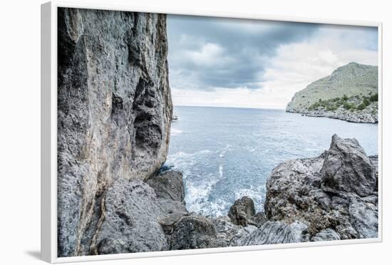 Steep Coast on Majorca with View to the Sea at Sa Calobra-Jorg Simanowski-Framed Photographic Print