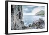 Steep Coast on Majorca with View to the Sea at Sa Calobra-Jorg Simanowski-Framed Photographic Print