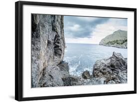 Steep Coast on Majorca with View to the Sea at Sa Calobra-Jorg Simanowski-Framed Photographic Print